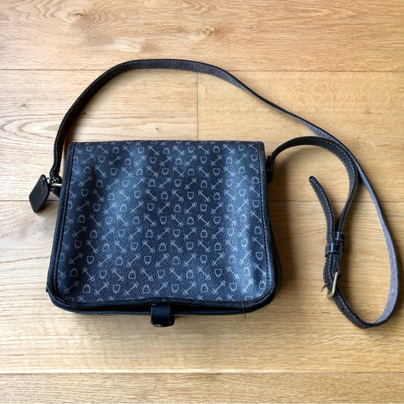 Vintage canvas and leather satchel/crossbody bag with adjustable strap - Picture 3 of 13